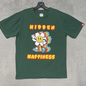 Bleecker & Mecker Hidden Happiness T Shirt Men's Size M Green Embroider Logo Tee